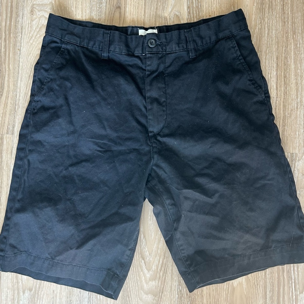H&M Black Flat Front Shorts Casual Style